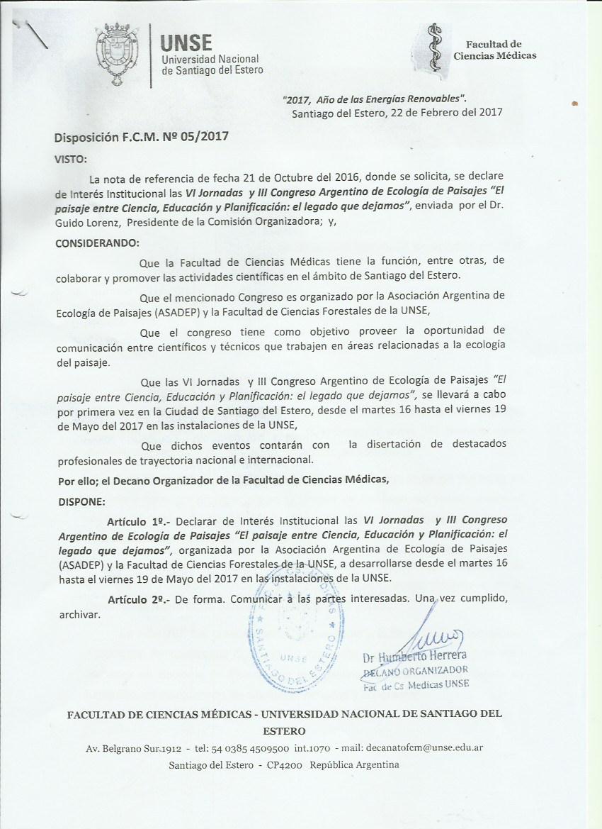 Declaración de interés Académico FCM UNSE